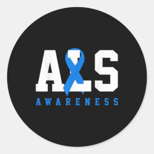 Als Blue Ribbon als Awareness Geschenk Runder Aufkleber