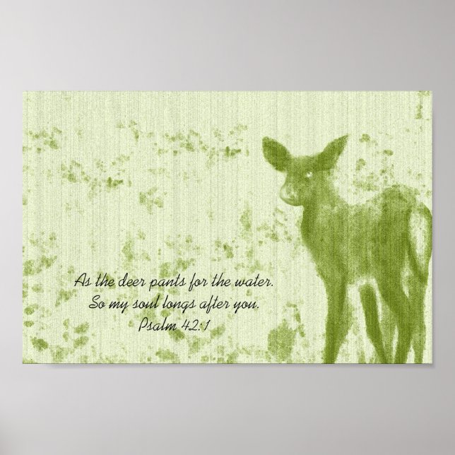 Als das Hirsche für den Wasserpsalm Poster (Vorne)