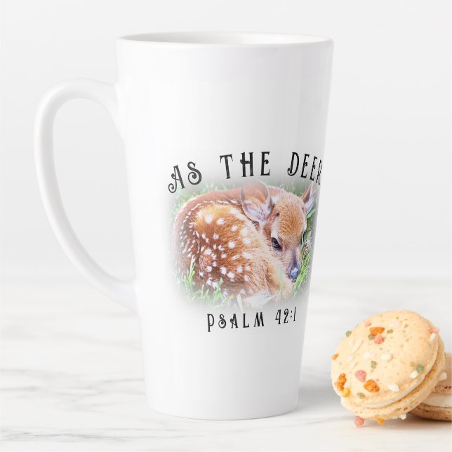 Als das Hirschpsalm 42:1 Sweet Baby Fawn Christlic Milchtasse (Beispiel)