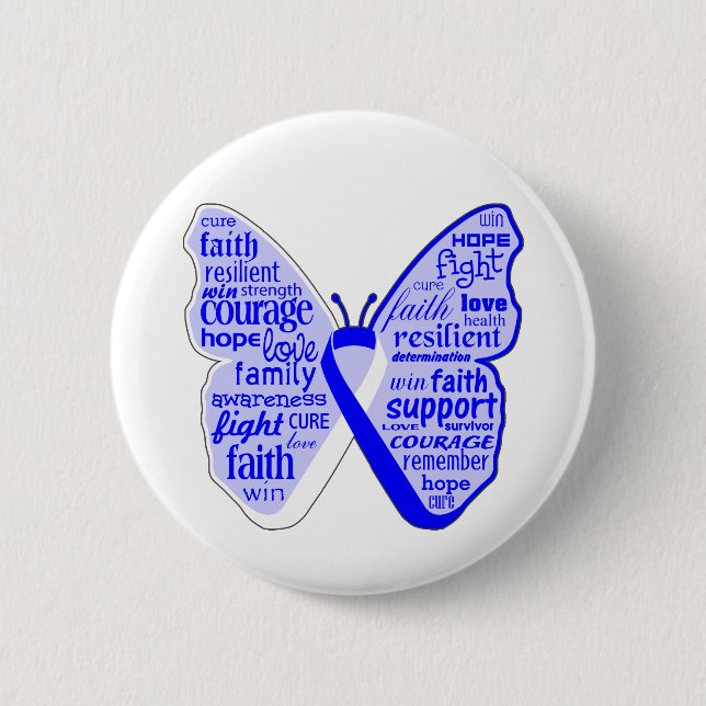 ALS Disease Awareness Butterfly Ribbon Button (Vorderseite)