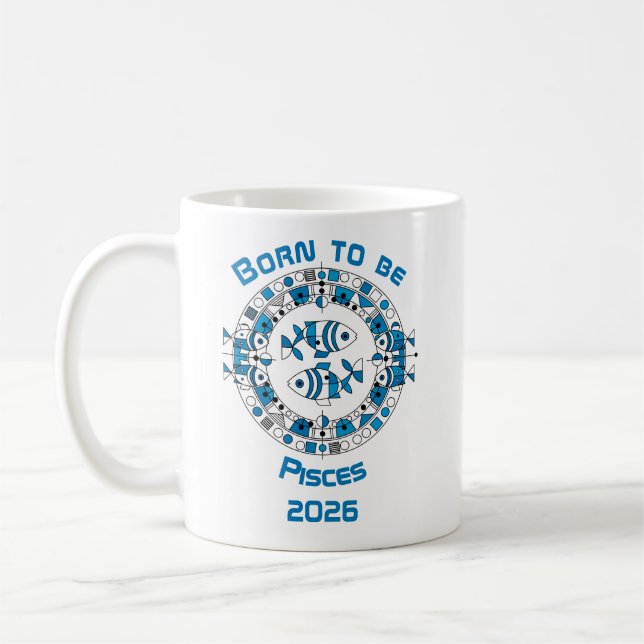 Als Fische geboren Kaffeetasse (Links)