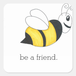 als Freund-Aufkleber BEE Quadratischer Aufkleber