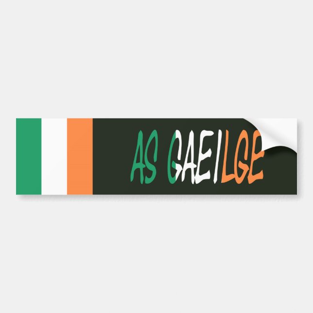 Als Gaeilge Irish Flag-Bscent Autoaufkleber (Vorne)