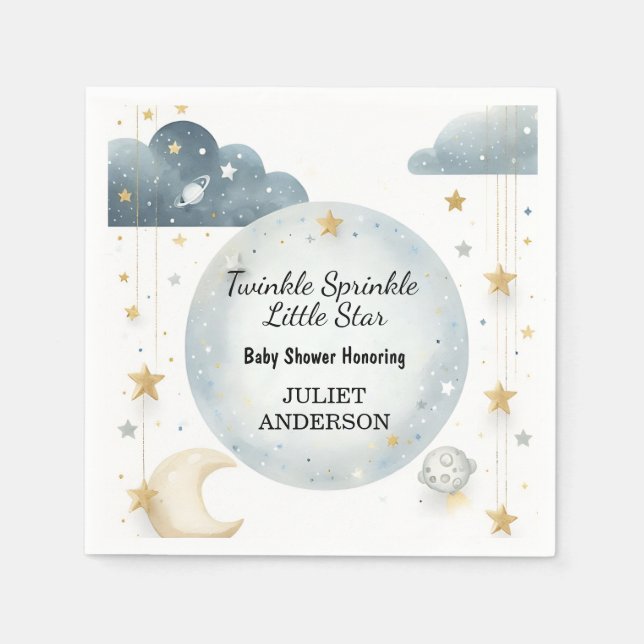 Als Glitzer Twinkle Twinkle Little Star Baby Dusch Serviette (Vorderseite)