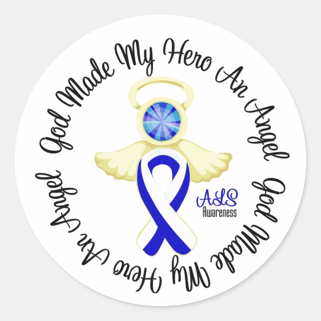 ALS God Made My Held an Angel Runder Aufkleber (Vorderseite)