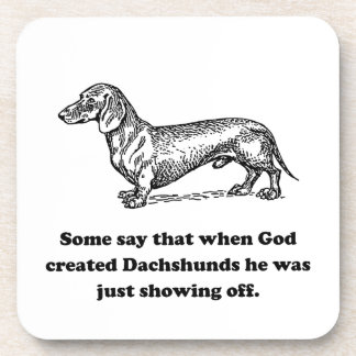 Als Gott Dackeln herstellte Getränkeuntersetzer