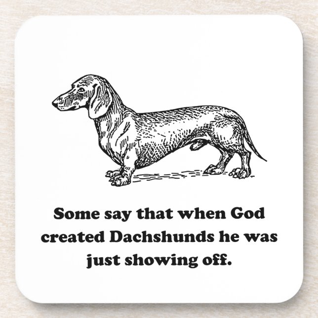 Als Gott Dackeln herstellte Getränkeuntersetzer (Vorderseite)
