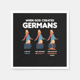 Als Gott die Deutschen erschuf Funny Germany Gesch Serviette