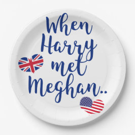 Als Harry Meghan traf | Fun Royal Wedding Pappteller