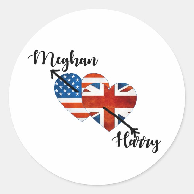 Als Harry Meghan traf Runder Aufkleber (Vorderseite)