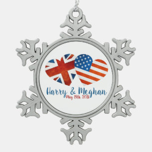 Als Harry Meghan traf Schneeflocken Zinn-Ornament