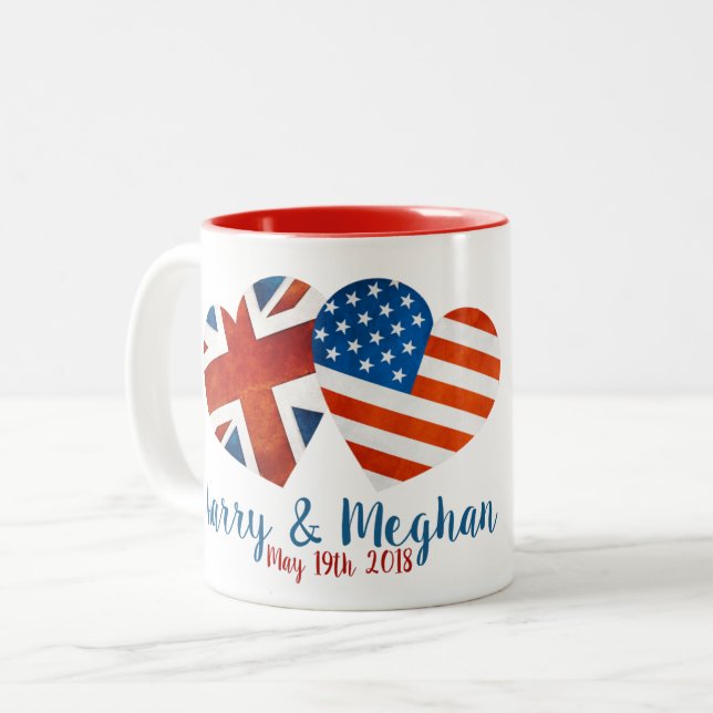 Als Harry Meghan traf Zweifarbige Tasse (Vorderseite Links)