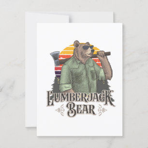 Als Holzfäller verkleideter Sonnenbär Postkarte