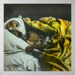 Als Hund Vintag Magic Lantern Slide Poster