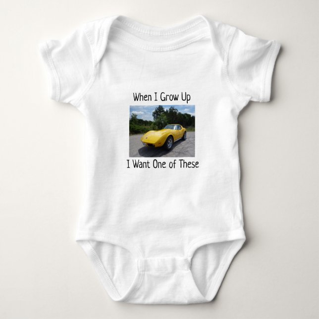 Als ich 1973 aufwuchs, Corvette Baby Bodysuit Baby Strampler (Vorderseite)