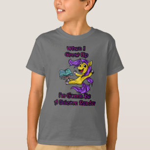 Als ich aufwuchs, werde ich eine Einhorn-Leserfarb T-Shirt