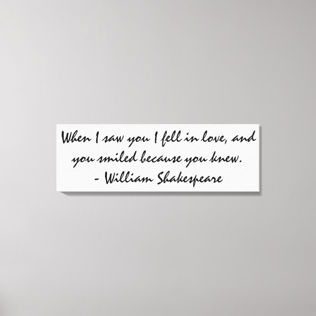 Als ich dich sah, fiel ich in Liebe - Wall Art Leinwanddruck (Vorderseite)