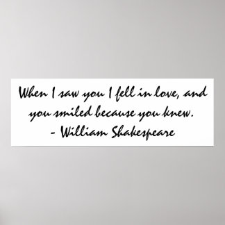 Als ich dich sah, fiel ich in Liebe - Wall Art Poster