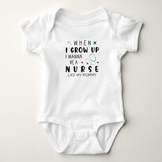 Als ich erwachsen bin, werde ich eine Krankenschwe Baby Strampler (Vorderseite)