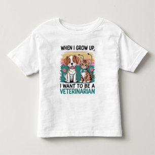 Als ich groß bin, wollte ich, tierärztlicher T - S Kleinkind T-shirt