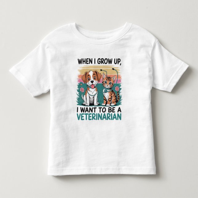 Als ich groß bin, wollte ich, tierärztlicher T - S Kleinkind T-shirt (Vorderseite)