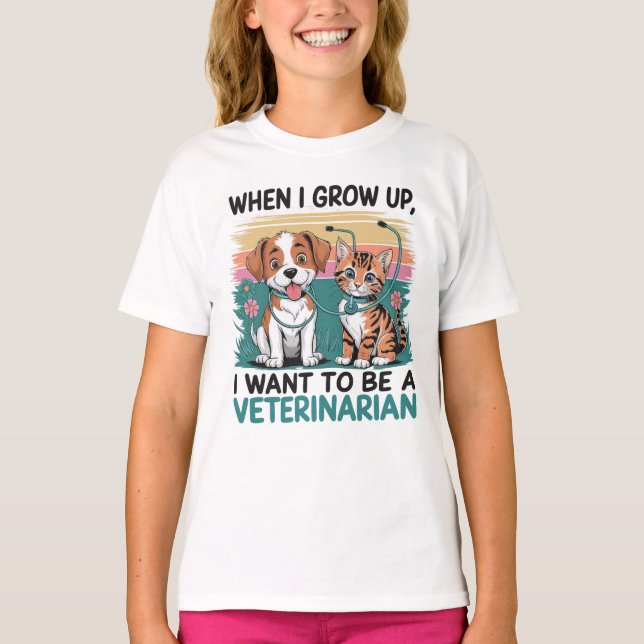 Als ich groß bin, wollte ich, tierärztlicher T - S T-Shirt (Vorderseite)