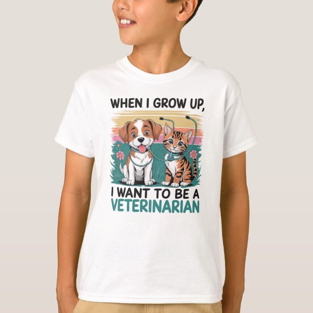 Als ich groß bin, wollte ich, tierärztlicher T - S T-Shirt (Vorderseite)