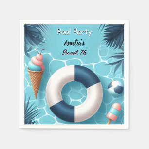Als Junge Spaß Teen Erwachsene Pool Party Sweet 16 Serviette