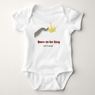 Als König Geboren - Benutzerdefinierter Name Farbb Baby Strampler