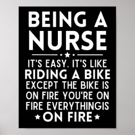 Als Krankenschwester ist es einfach, ein Fahrrad z Poster