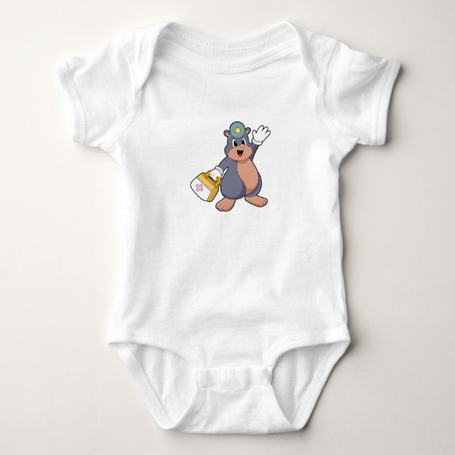 Als Krankenschwester mit Verbandskasten.PNG Baby Strampler (Vorderseite)