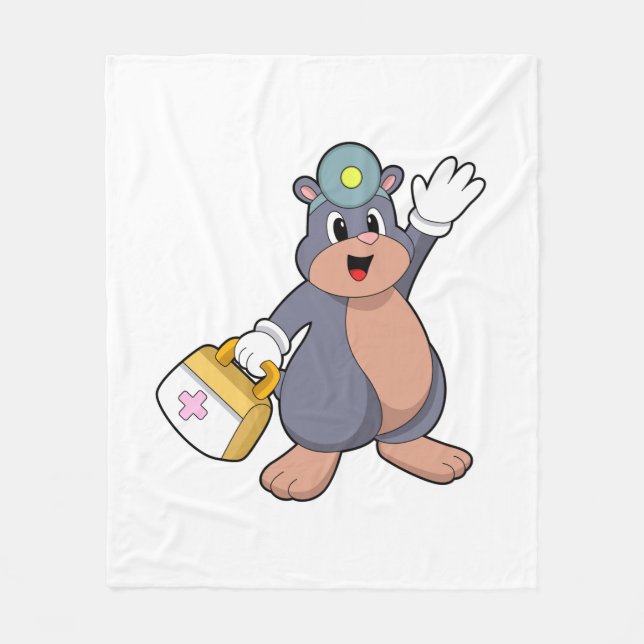 Als Krankenschwester mit Verbandskasten.PNG Fleecedecke (Vorderseite)