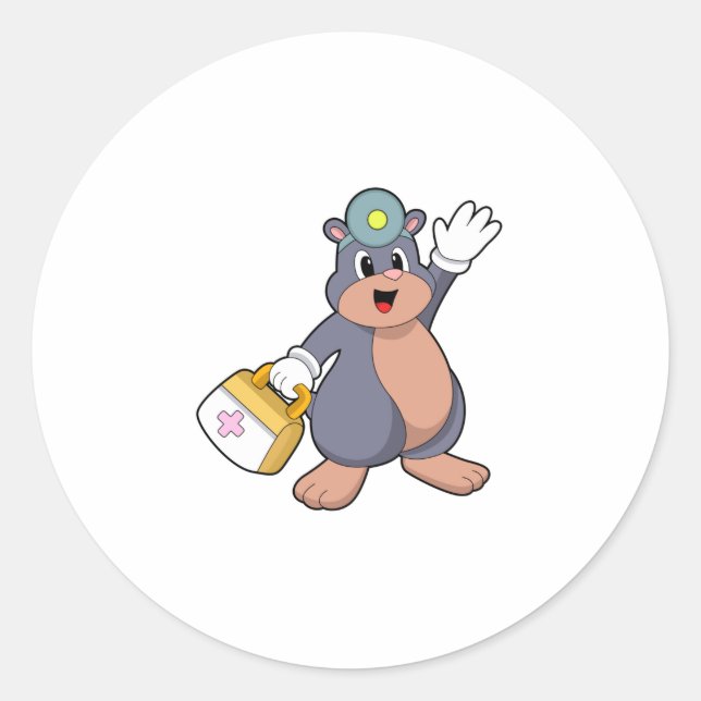 Als Krankenschwester mit Verbandskasten.PNG Runder Aufkleber (Vorderseite)