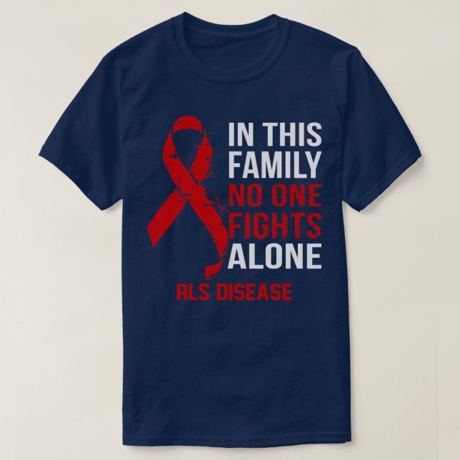 ALS Krankheitsbewusstsein Niemand kämpft allein au T-Shirt (Design vorne)