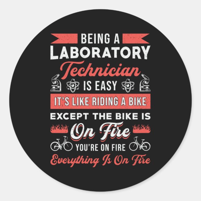 Als Labortechniker Science Labrador Tech Runder Aufkleber (Vorderseite)