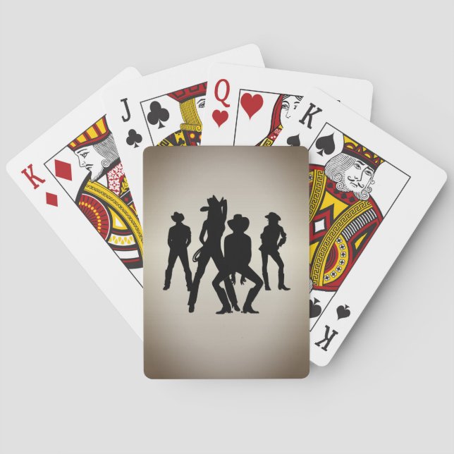Als Line Dance Western verwendet Spielkarten (Rückseite)