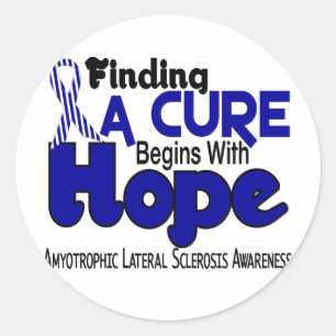 ALS Lou Gehrig's Disease HOPE 5 Runder Aufkleber