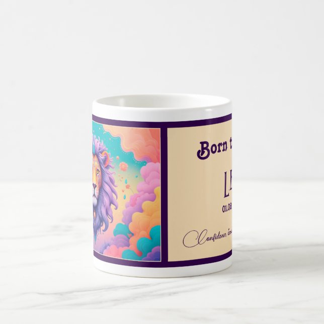 Als Löwe geboren Kaffeetasse (Mittel)