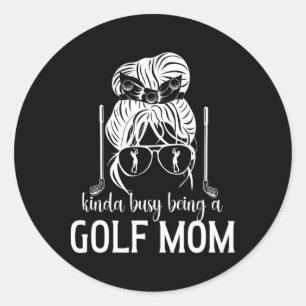 Als Mama eines Golfspielers ist Mama Golfer beschä Runder Aufkleber