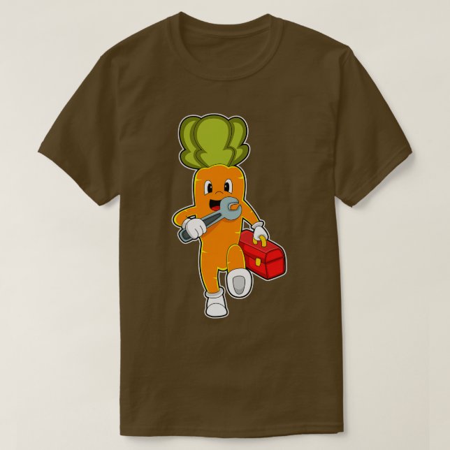 als Mechanik mit Toolbox faulen T-Shirt (Design vorne)