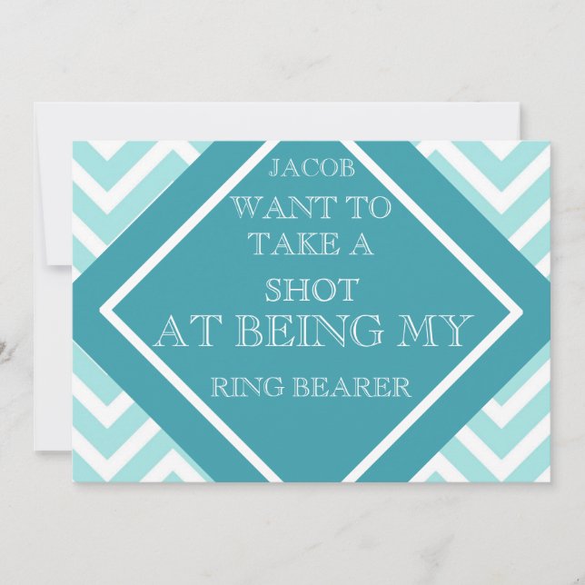 Als mein RING BEARY Aqua Blue Zigzag Muster (Vorderseite)