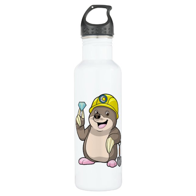 Als Minen mit Shovel & Diamond Edelstahlflasche (Vorderseite)