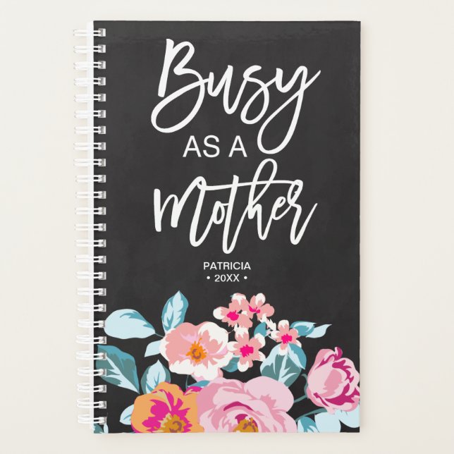 Als Mutter Motivierend Nachricht floraler Chalk be Planer (Vorderseite)