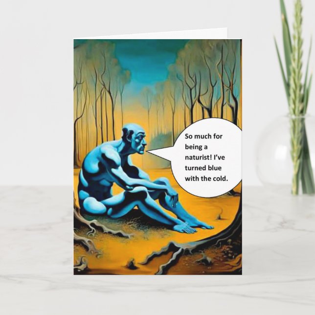 Als Nudist Karte (Vorderseite)