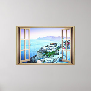 Als ob Sie in Santorini Griechenland leben Leinwan Leinwanddruck