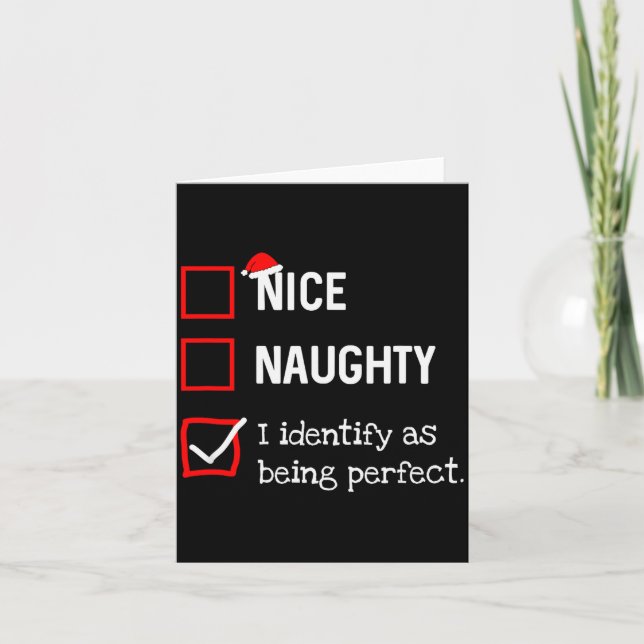 Als Perfekt Lustig Unartig Nett Liste Weihnachten  Karte (Vorderseite)