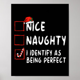 Als perfekte lustige unartige nette Weihnachtslist Poster