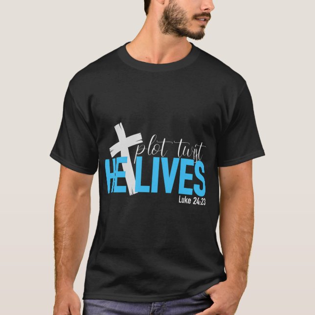 Als Plot Drehung Jesus lebt Ostern ist er verschon T-Shirt (Vorderseite)