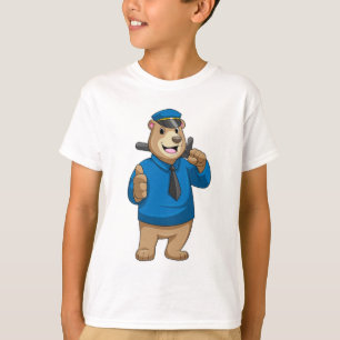 Als Polizeibeamter mit Polizeihut bedienen T-Shirt