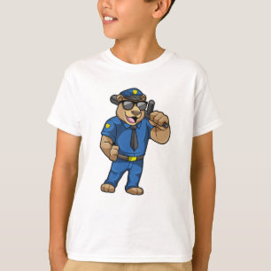 Als Polizeibeamter mit Polizeiuniform tragen T-Shirt